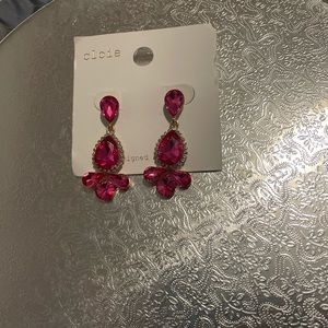 Pink and silver earrings